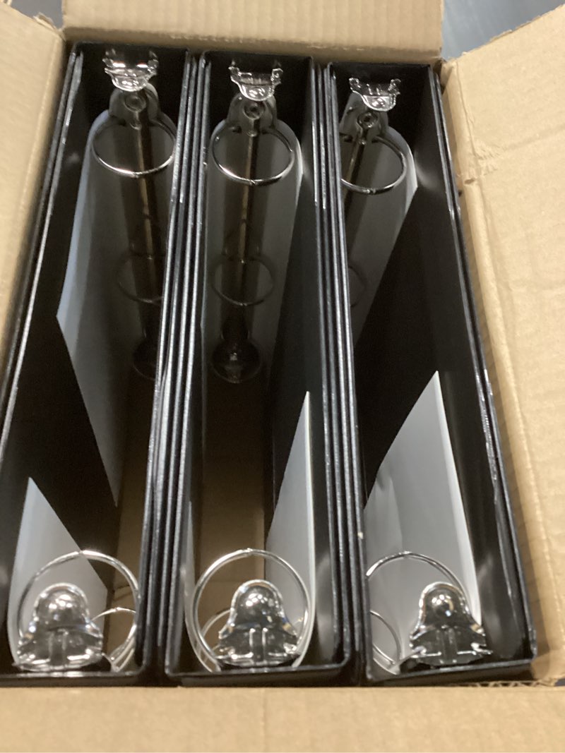 Condition photo showing New/Like New for 3 Ring Binder 1-1/2 Inch, ViVin Sturdy 1.5"-Round Ring Binder with 2 Interior Pockets, Clear View Cover, PVC-Free, Fits 300 Sheets of 8.5'' x 11'' Paper, Office Home School (6 Pack, Black) 1.5 Inch 6 Pack Black