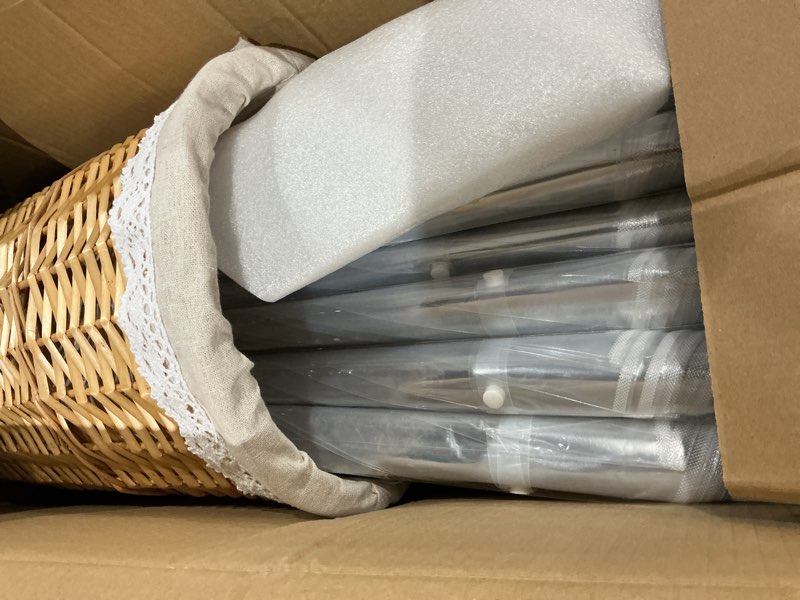Condition photo showing Good Condition for wedding stick umbrellas bulk, 40 inch large canopy umbrellas with woven rattan basket windproof rainproof white 30