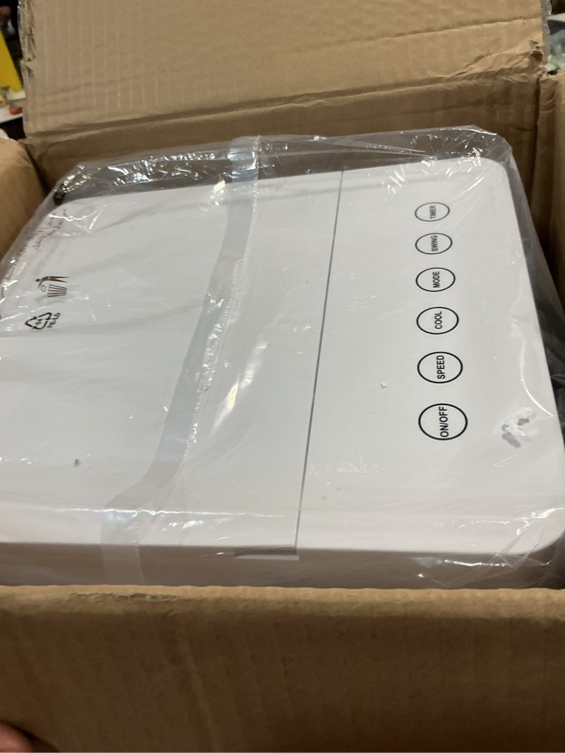 Condition photo showing Good Condition for windowless portable air conditioners, 6l swamp cooler, 3-in-1 evaporative air cooler with 4 ice packs, 4 modes & 3 speeds, auto oscillating, 12h timer, remote, quiet cooling fan for home