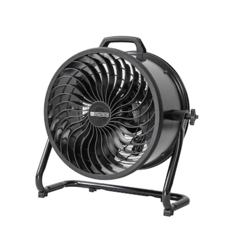 utilitech 16-in high velocity indoor floor fan, in black