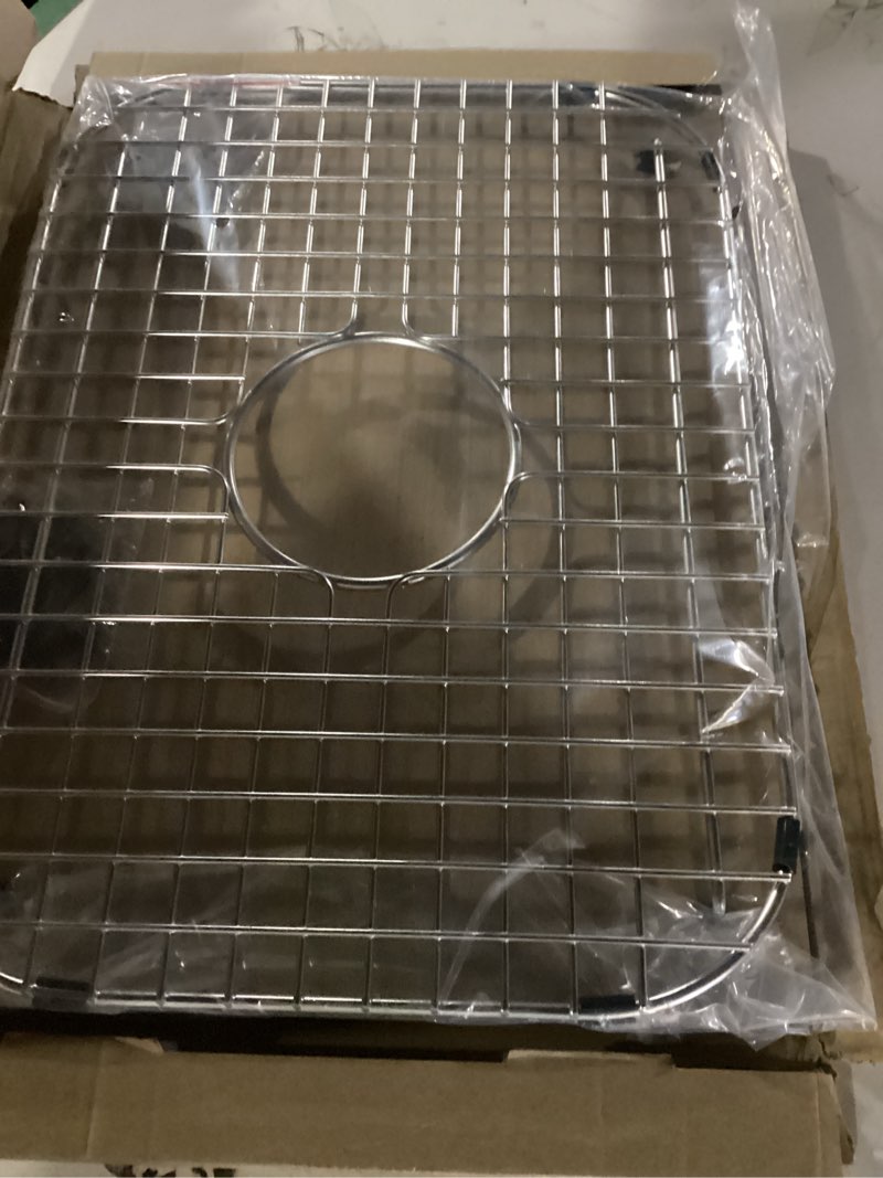 Condition photo showing New/Like New for serene valley sink grid 18-1/8" l x 13-3/8" w, centered drain with corner radius 3-1/2", ndg1813c