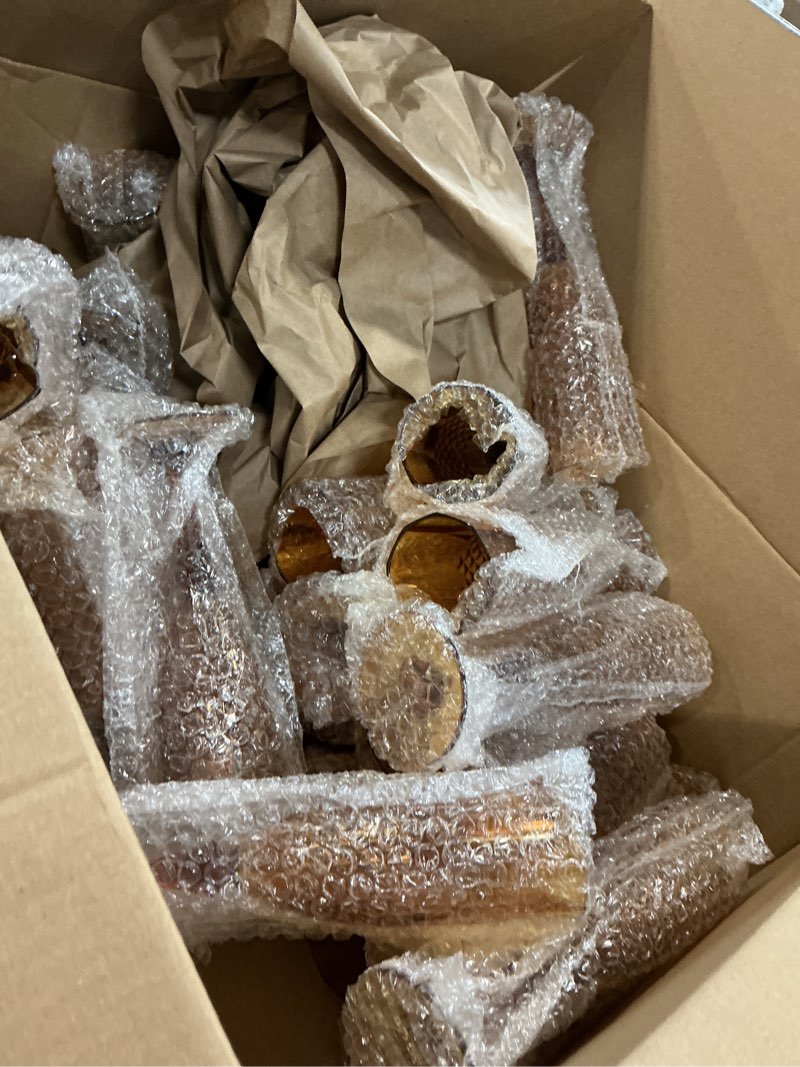 Tableclothsfactory 6 Pack | 8oz Amber Gold Crystal Cut Reusable Plastic Champagne Glasses, Disposable Wedding Toast Flute Glasses