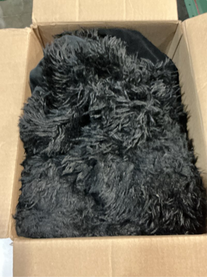 Condition photo showing New/Like New for xege plush shaggy duvet cover set, luxury ultra soft crystal fluffy bedding sets 3 pieces(1 furry faux fur comforter cover + 2 fuzzy faux fur pillow cases), zipper closure(queen, black) queen black
