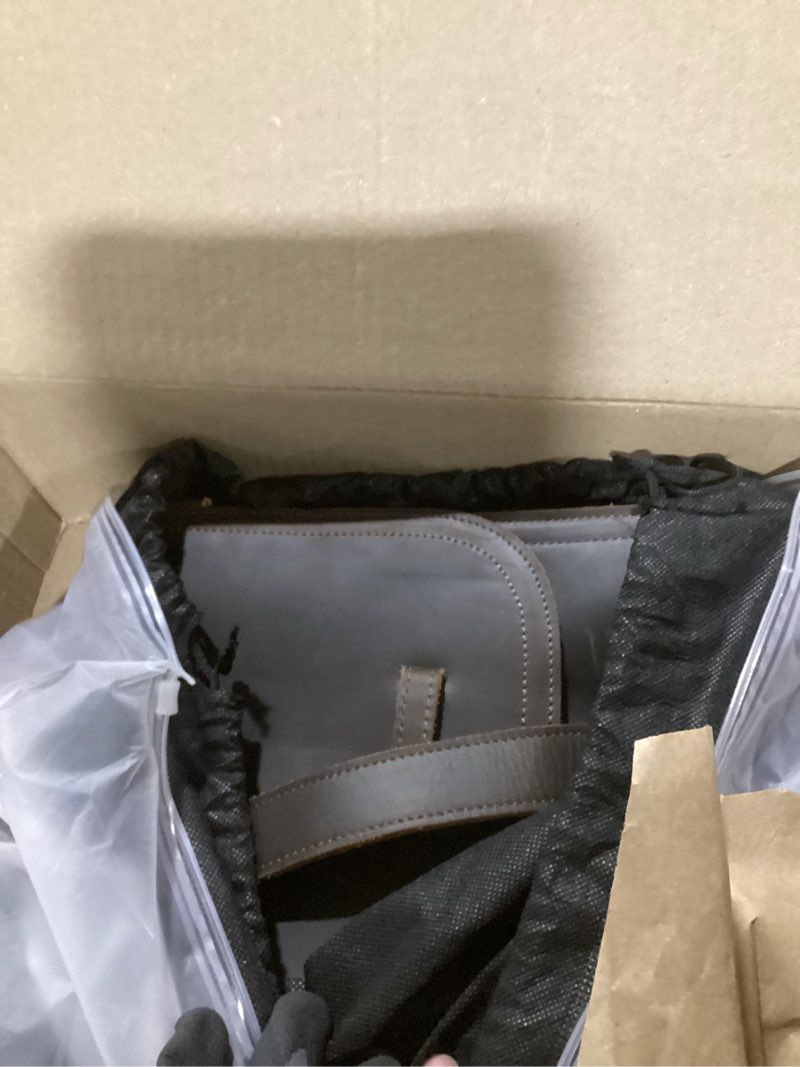 Augus Leather Messenger Bag for Men Briefcase Travel Backpack Shoulder Bag Fit 17'' Laptop