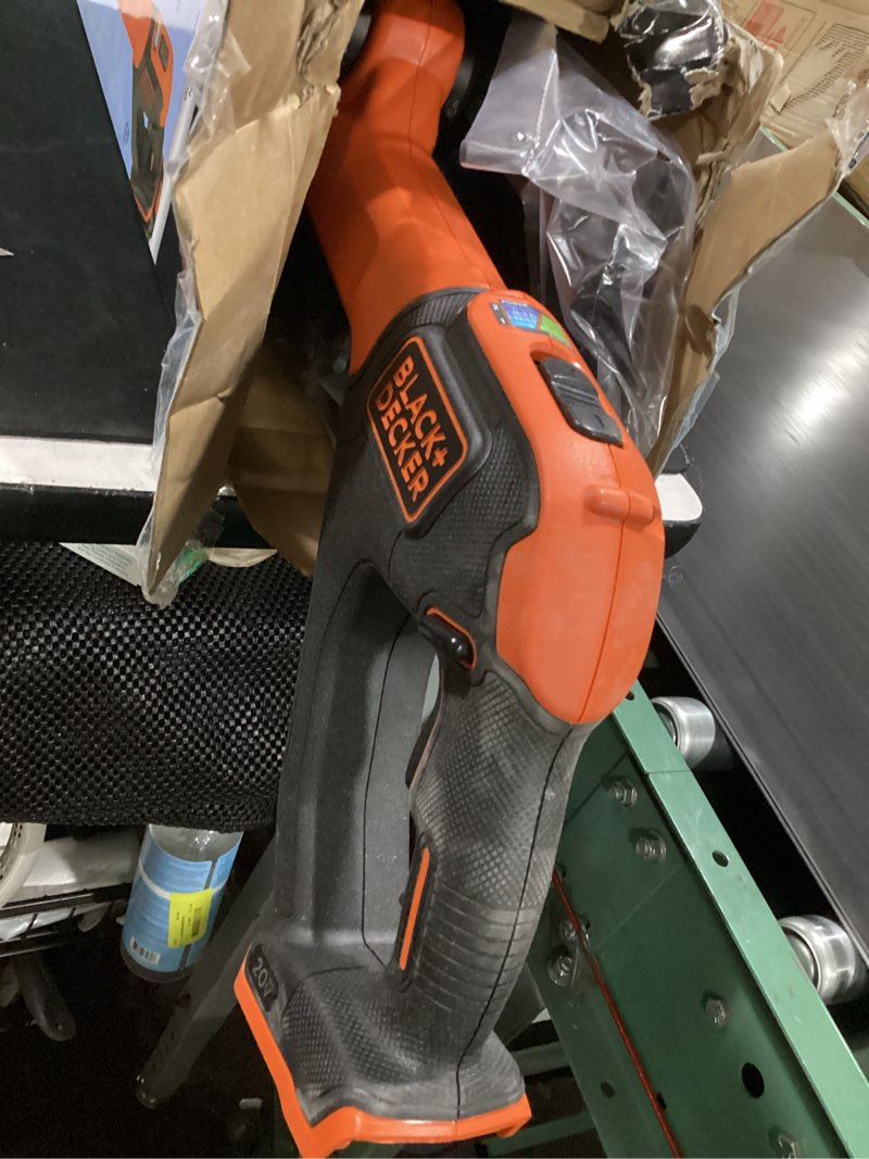 Condition photo showing As Is for (battery noat included) black+decker 20v max 12 inch weed eater cordless string trimmer and wheeled edger lawn tool with spool, 2.5ah battery and charger included, lightweight, 2 speed powerdrive (lst522) 20v string trimmer kit