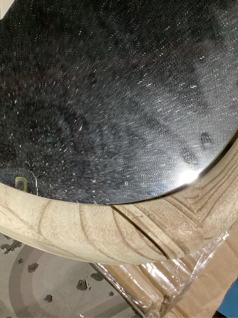 Condition photo showing As Is for AAZZKANG Irregular Wall Mirror 28"x20" Black Asymmetrical Wall Mounted Mirrors Modern Wood Frame Mirror Large for Bathroom Bedroom Living Room Entryway 28"L x 20"W Asymmetrical&dark Coloured