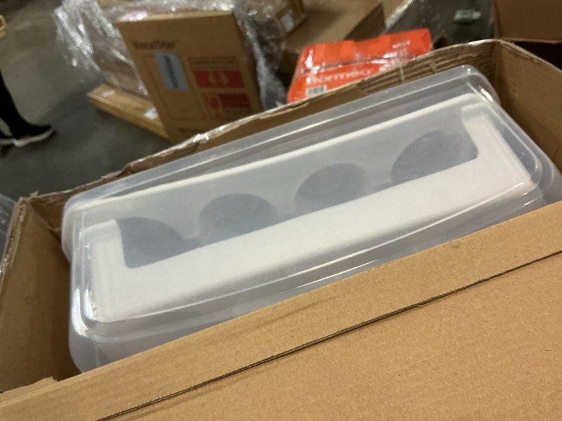 Condition photo showing As Is for Cupcake Carrier, EXTRA LARGE LID, White Cupcake Holder Carries 24 Standard-Size Cupcakes, Muffin Traveler Two Tier Stand Reusable Cupcake Box