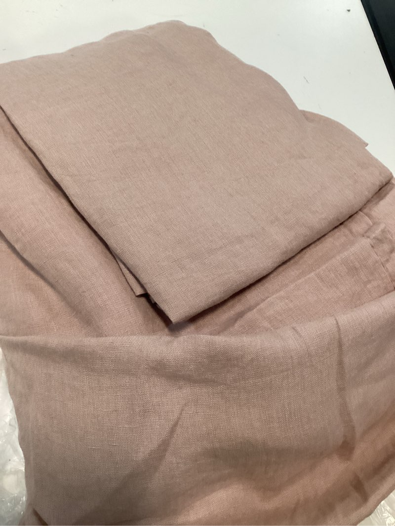 Condition photo showing Good Condition for european linen duvet cover set, full/queen, dusty mauve