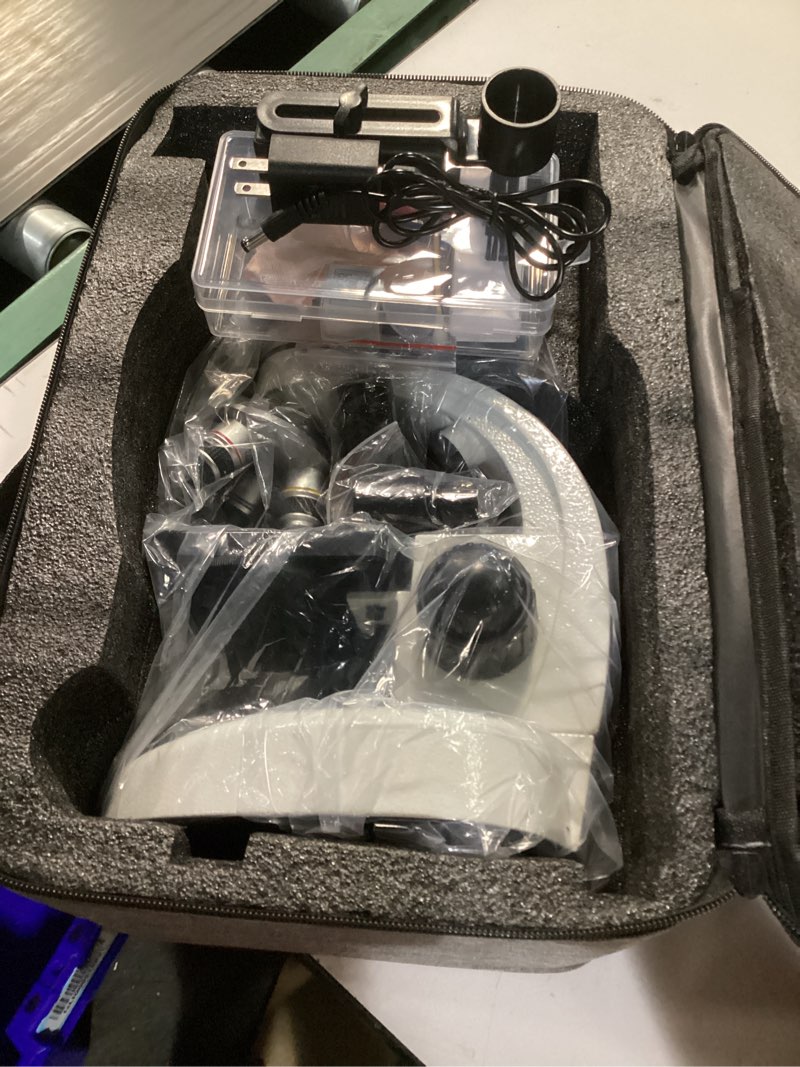 Condition photo showing New/Like New for Microscopes for Adults WF10x and WF25x eyepieces Compound Microscope with Microscope Slides (Microscope) White