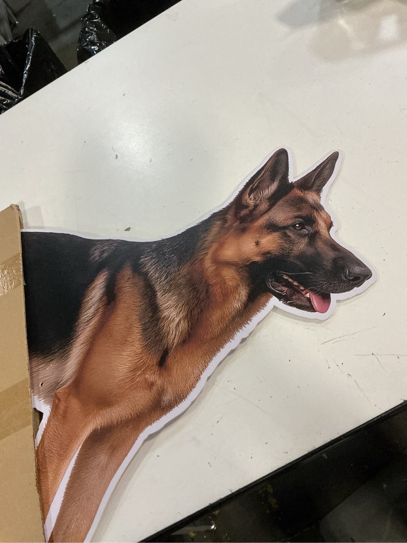 Condition photo showing Good Condition for qualirey coyote decoy to scare geese predator decoys repellent for geese deer goose deterrent fake coyote with solar powered repellent devices to keep away small animals(german shepherd)