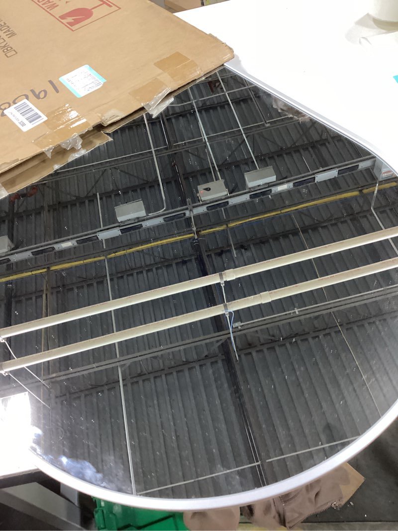 Condition photo showing Good Condition for SCWF-GZ 30x20 Arch Mirror Rectangle Wall Mounted Hanging or Against Wall Aluminum Alloy Metal Frame Dressing Make-up Mirrors for Entryway Bedroom Bathroom Living Room 30 20 inch Silver Silver 30"L x 20"W
