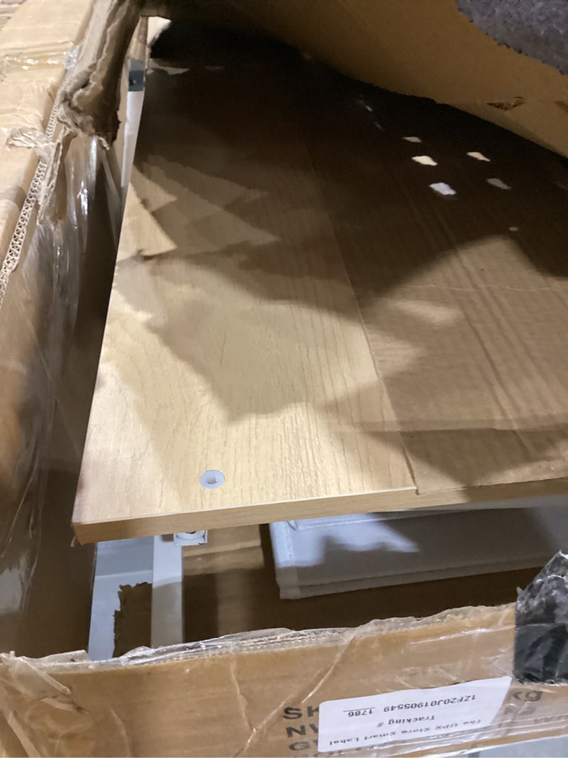 Condition photo showing Good Condition for vasicar white dresser for bedroom with 12 deep drawers, wide chest of drawers, 55" tv stand with retro wood top, tall fabric dresser for closet, nursery white-retro top
