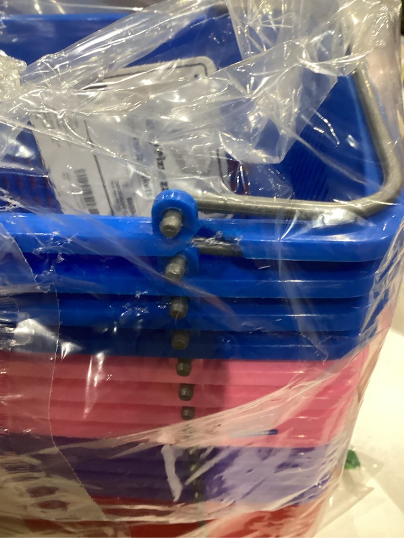 Condition photo showing As Is for boley classroom baskets - 20 pack 10x6in colorful plastic stackable storage bins with handles - ideal for school, daycare, home organization, art supplies, books, toys, and more