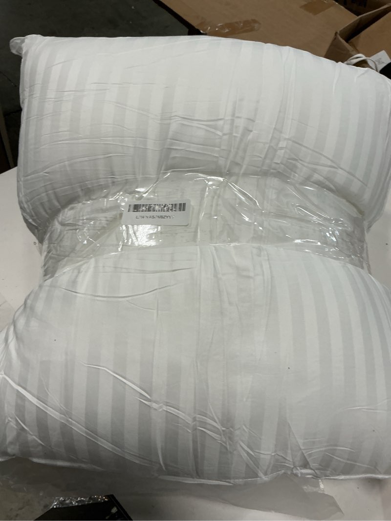 Condition photo showing As Is for MIULEE 20x20 Pillow Inserts, Firm and Fluffy Decorative Square Throw Pillows for Couch Sofa Bed, Down Alternative with 100% Cotton Cover Pack of 2 2 20x20 Inch