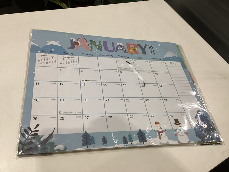 Condition photo showing New/Like New for GuassLee Desk Calendar 2026-2027 Large 22" x 17" Desktop/Wall Monthly Calendar 18-Month School Year Planner Covers January 2026 to June 2027 with Julian Date&Notes for Easy Organizing January 18month blue 22"x17"