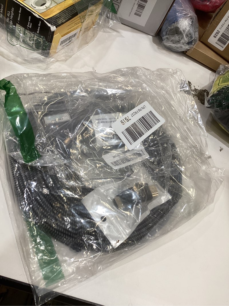 Condition photo showing New/Like New for Flat HDMI Cable 25 Feet, 4K HDMI High Speed Braided Cord, Pure Copper, Supports 4K@60Hz 2160p 1080p HDR HDCP 2.2 ARC Full 3D (with 25 Ties and 2 HDMI Adapters)- 25FT
