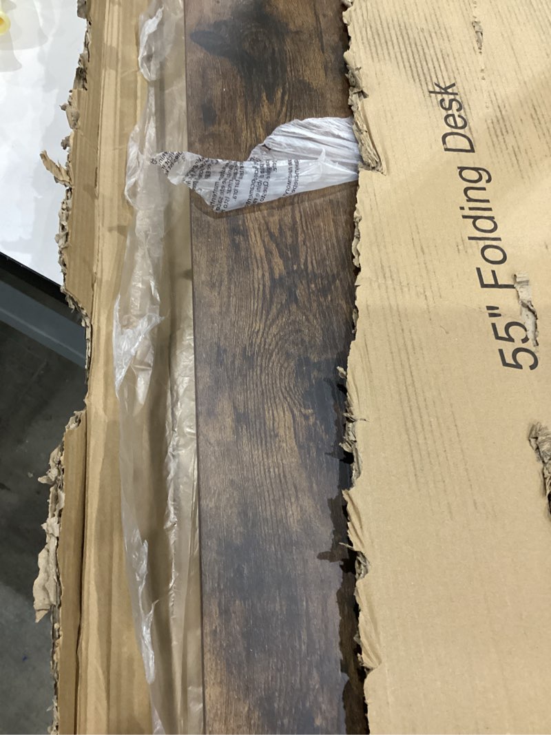 TEMI Long Computer Desk Folding Table - 55.1" Foldable Office Desk, No Assembly, Perfect Writing Tab