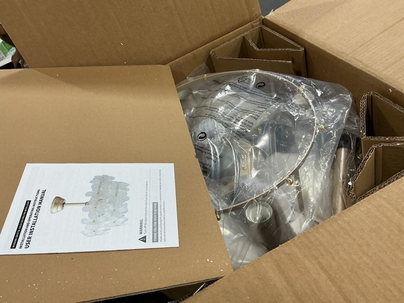 Condition photo showing Good Condition for gold crystal fandelier ceiling fans with lights, 20" gold flower chandelier ceiling fan with light remote control, caged mid-century with 6 speeds for bedroom, nursery, living room clear