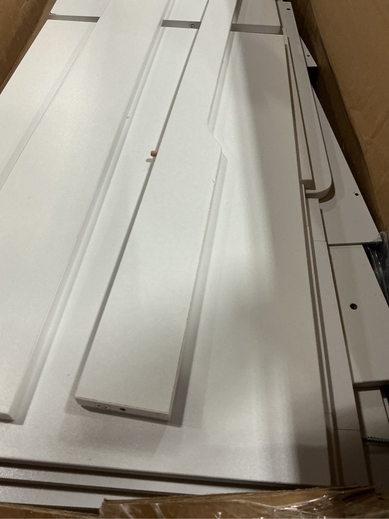 Condition photo showing Good Condition for 2-Tier Storage Bench, Shoe Bench with Thickened Padded Seat Cushion, Entryway Bench with 4 Doors, Adjustable Shelf, 13.8" D x 45.3" W x 18.5" H, for Entryway, Living Room, Bedroom, White White 45.3"