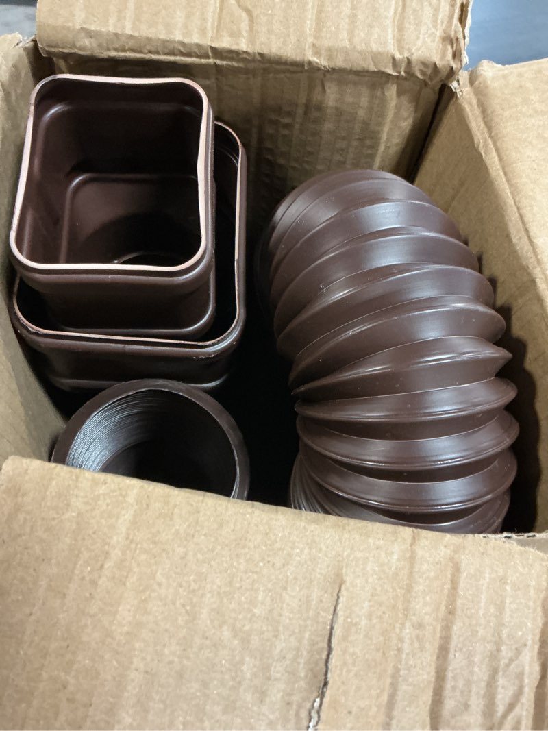 Condition photo showing Good Condition for prestantious 16.5ft long gutter downspout extensions, 3.1" od downspout extender pipe for 2"×3" and 3"×4" downspout, inside diameter 2.6 inches, flexible pipe stretched length 16.5ft, brown,1-pack brown-1-pack