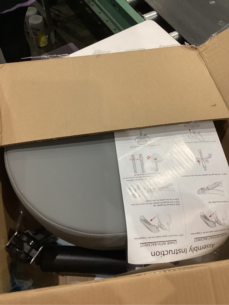 Condition photo showing Good Condition for Comfy Memory Foam Heavy Duty Rolling Stool,Adjustable Chair with Wheels for Doctor,Shop,Nail Tech,Potters,Medical,Massage,Artist,Tattoo,Studio,Office,Pedicure(Gray) Grey No back