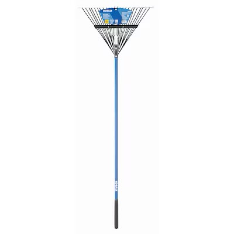 Kobalt 24-in Steel Lawn and leaf rake with Fiberglass Handle