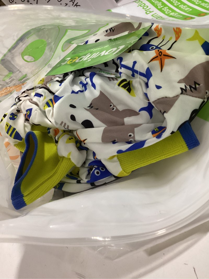 Condition photo showing Good Condition for LovinPet Big Dogs Pjs, Large Dog Pajamas, Anti Licking Pet Anxiety Shirt, Surgical Recovery Onesie, Large Breed Dog Jammies, Pet PJ's,Lightweight Stretch, White Sea Life Print Husky Pajamas/L