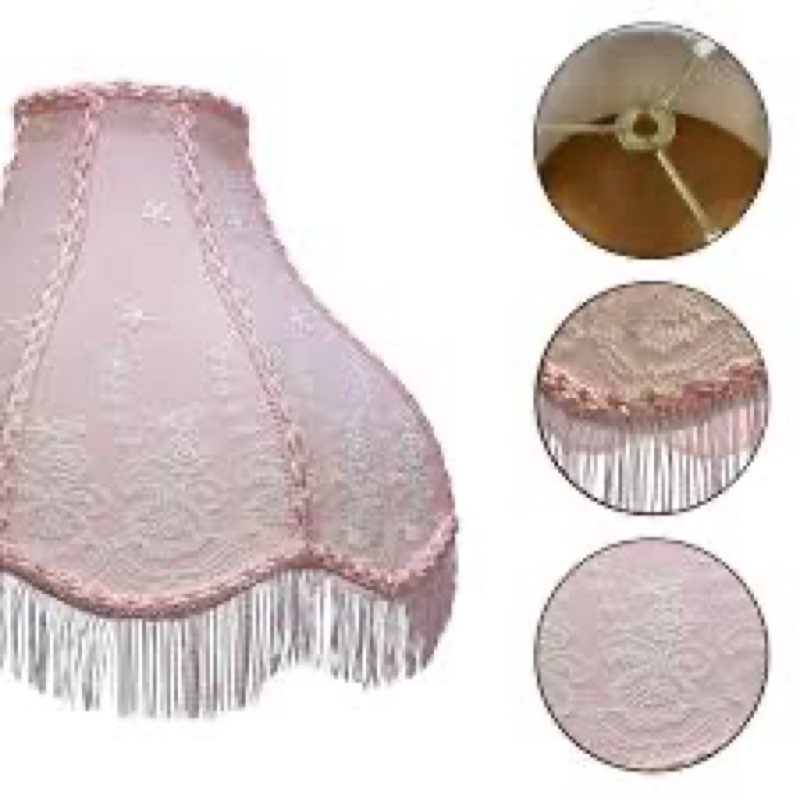 Royal Designs, Inc. Victorian Scalloped Fringe Lamp Shade, VS-1001-11PNK-2, 3.5 x 11 x 9, Pink, Pack