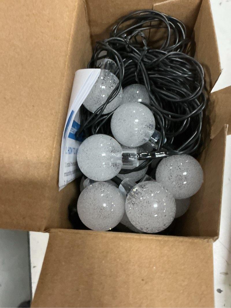 Condition photo showing Good Condition for mainstays 30ct solar garden decorative globe bubble warm white string lights