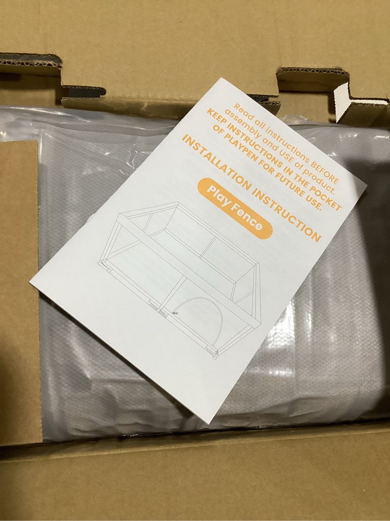 Condition photo showing Good Condition for hiaksedt baby playpen 50x50 inch, play pens for babies and toddlers baby fence play yards for indoor & outdoor with breathable mesh anti-fall playpen light grey 50"x50"