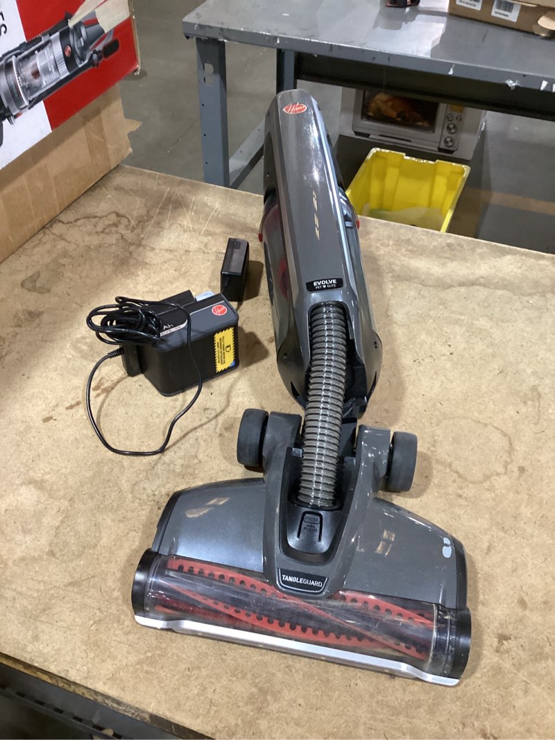 Condition photo showing As Is for hoover onepwr evolve pet elite cordless vacuum cleaner, lightweight stick vac, small upright vacuum cleaner, ideal for pet hair, xl dirt cup capacity, cordless vacuum cleaners for home use