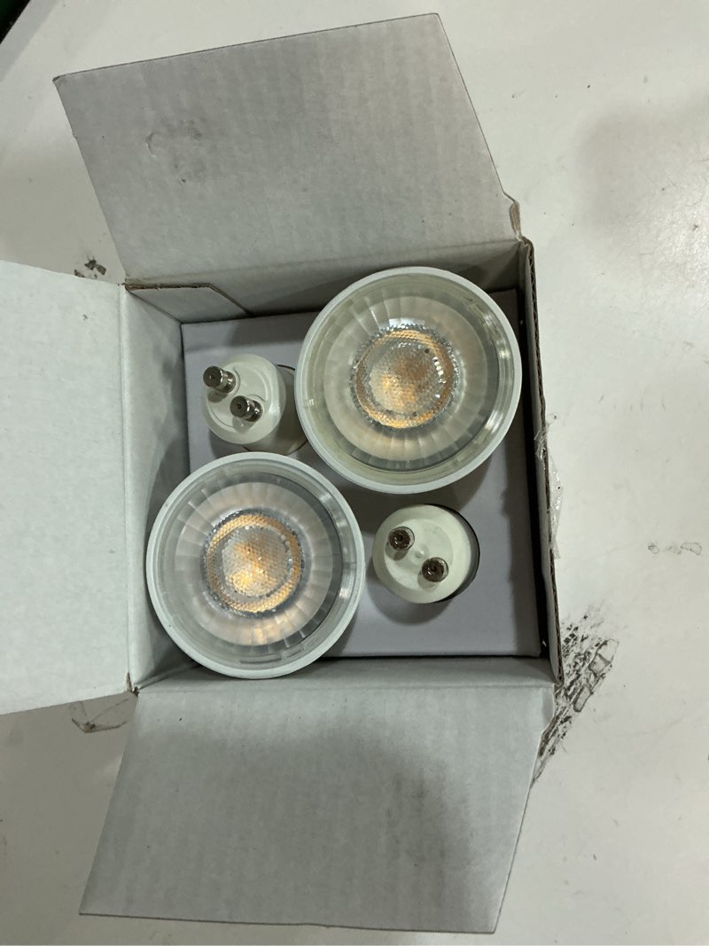 Condition photo showing Good Condition for lightinginside gu10 smart light bulbs 50w equivalent, 38°beam angle, smart bulb works with alexa/google home/smart life, 5w 420lm, rgbcw bluetooth spotlight track light, 2.4g wifi, etl listed, 4pcs multi-colored 4 count?pack of 1?