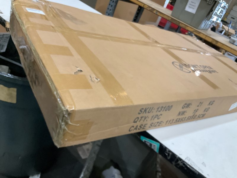 Condition photo showing As Is for podium stand floor-standing lectern with side table and wheels movable hostess stand with 3 tier storage shelves for reception church classroom office 41.33 in white