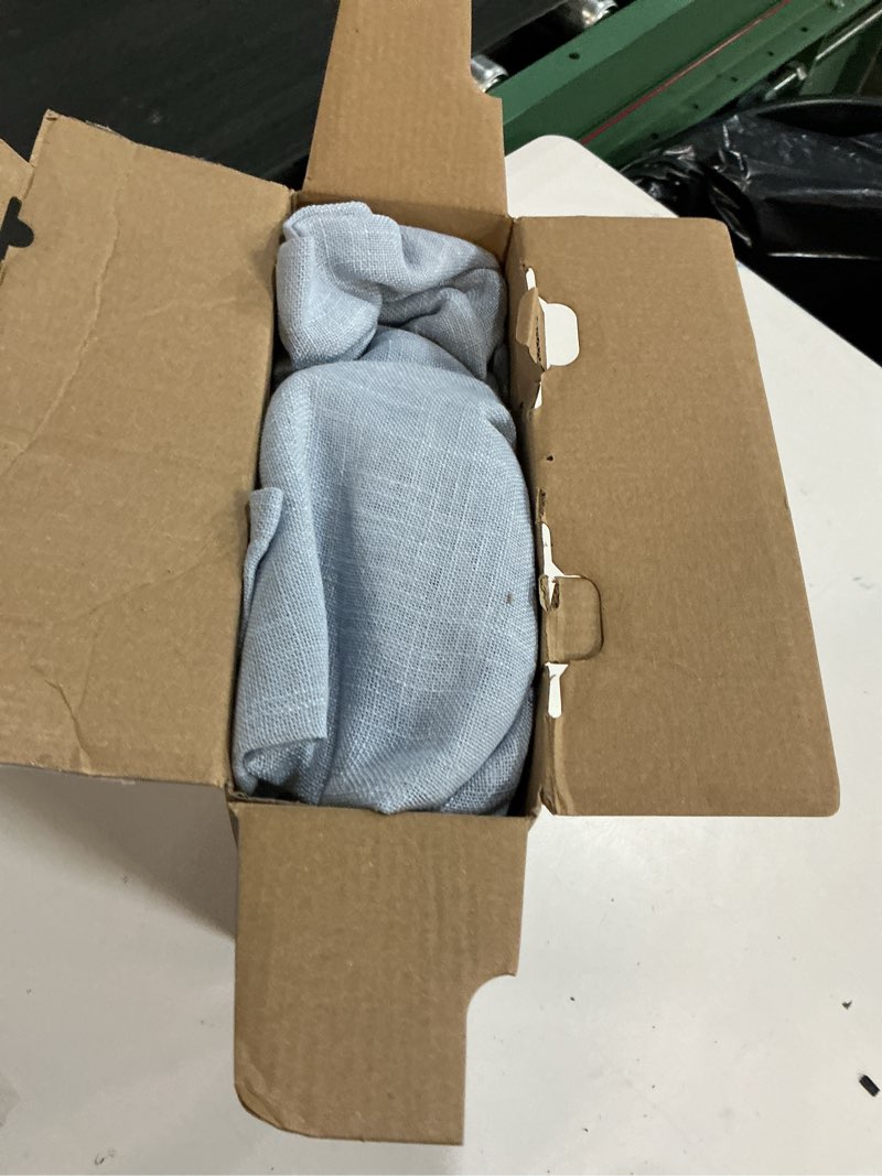 Condition photo showing Good Condition for miulee chambray blue linen curtains 84 inch length 2 panels for bedroom living room, soft linen textured window drapes semi sheer light filtering back tab rod pocket farmhouse modern burlap look decor 52"w x 84"l (pack of 2) chambray blue