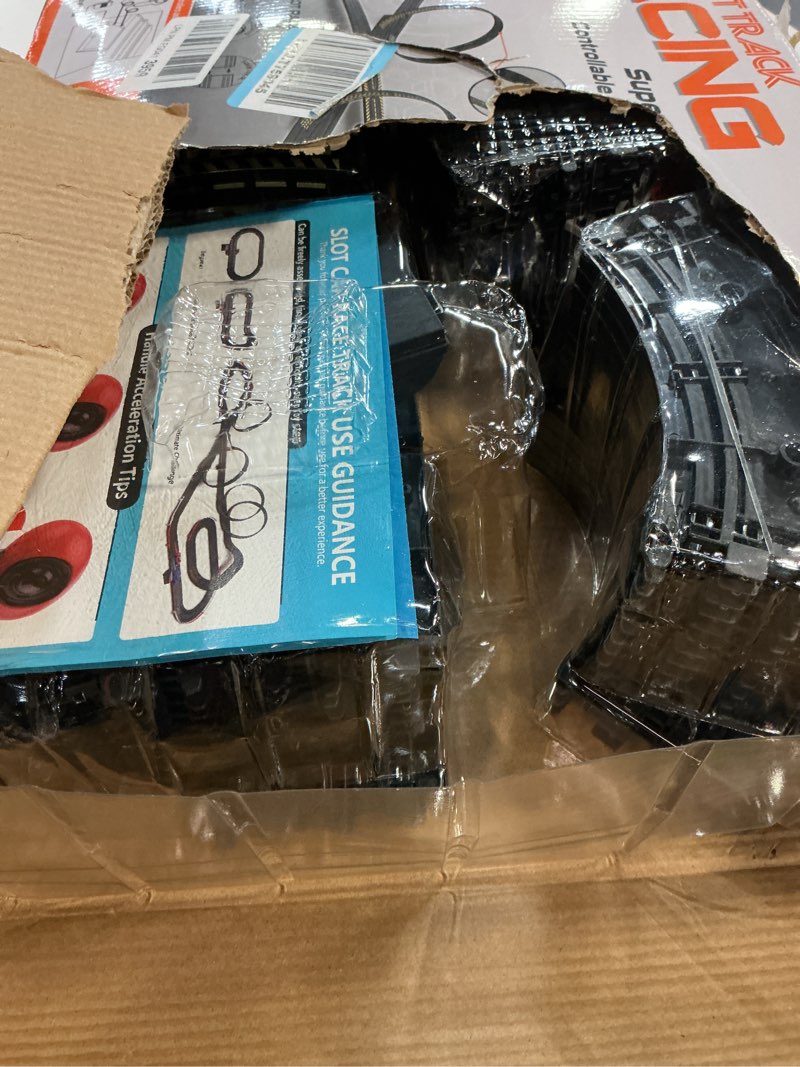 Condition photo showing New/Like New for race track toy sets for kids - battery or electric high-speed 1:64 scale car track toys with 2 controllers & 2 slot cars - birthday gifts for boys girls children age 3 4 5 6 7 8 9 10 11 12 years old