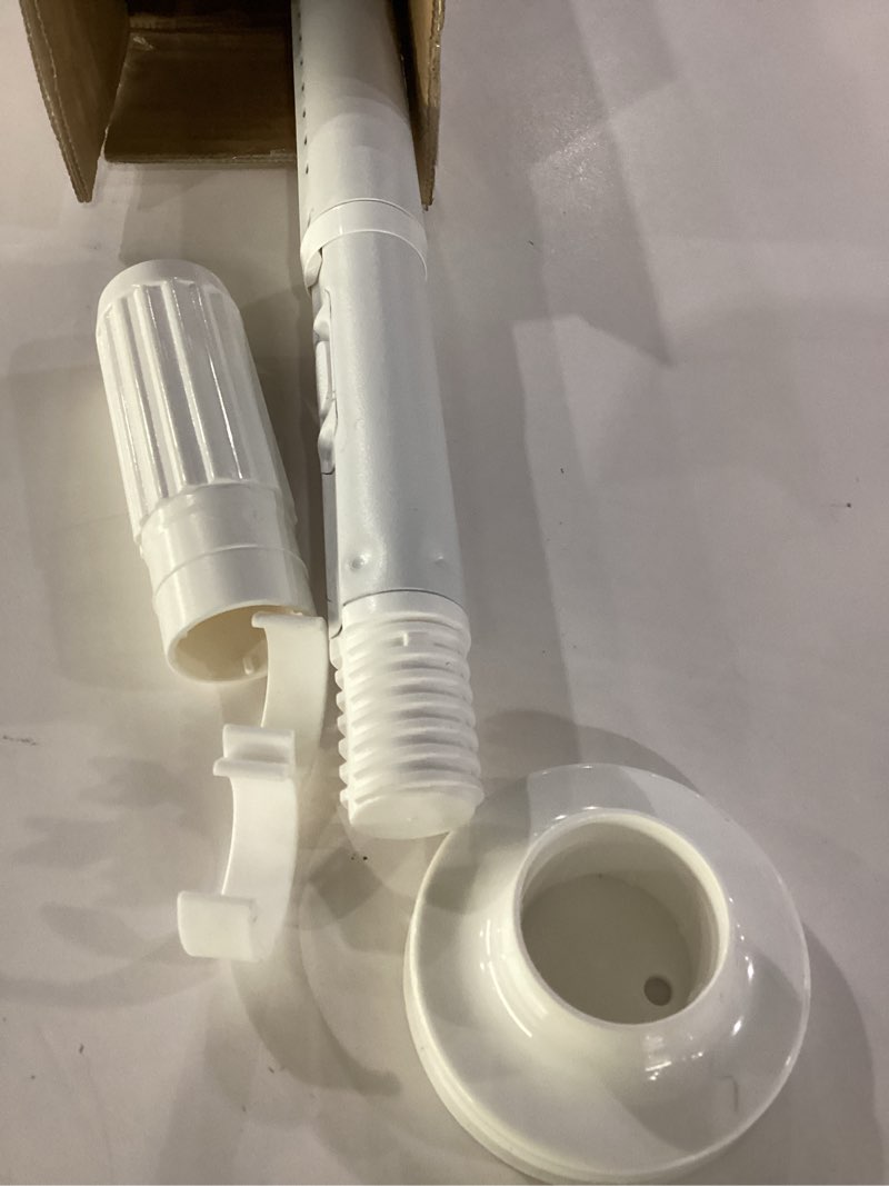 Condition photo showing As Is for adjustable tension curtain rod, 40-86 inch, heavy duty no drill curtain rods, damage-free, anti-slip tension rod for windows, shower, patio, easy to install, rod diameter 1.26in, white - allzone white 40-86 inches