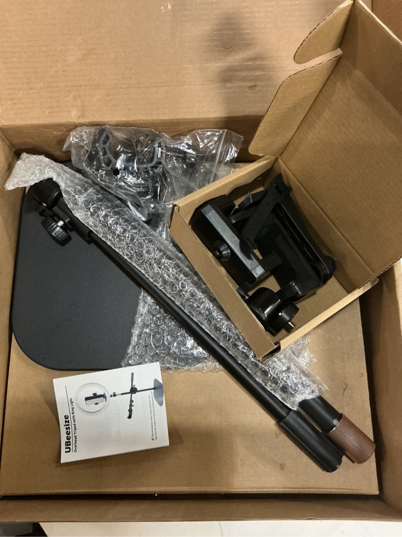 Condition photo showing As Is for UBeesize 12" Desk Ring Light with Stand and Phone Holder, Overhead Phone Mount for Video Recording, Zoom Meeting, Live Streaming, Tiktok, YouTube?Compatible with iPhone, Android, Cameras Desk Stand