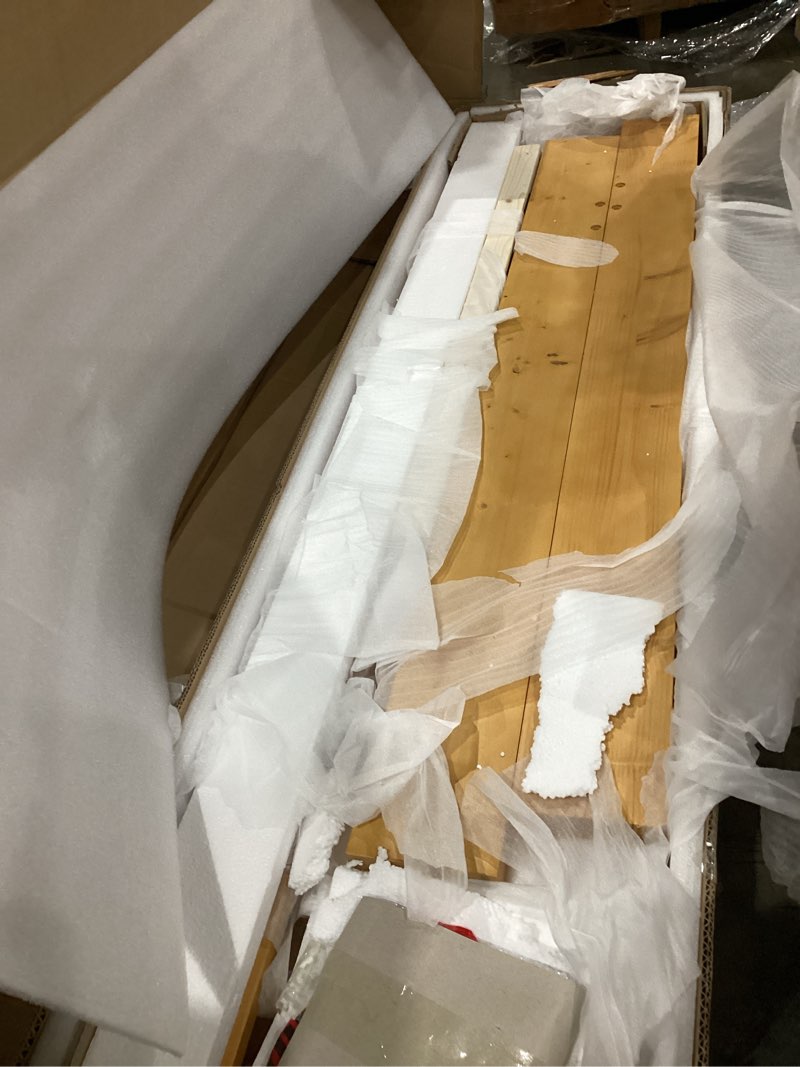Condition photo showing As Is for solid wood bed 