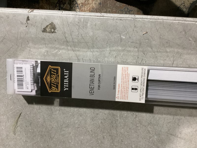 Condition photo showing Good Condition for yiibaii mini blinds suitable for 20" w x 64" h windows 1" aluminum horizontal venetian blinds darkening with rope and pole can mounted inside or outside white 20"w x 64"h
