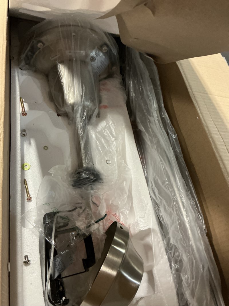 Condition photo showing Good Condition for westinghouse lighting 7861400 industrial 56-inch indoor 3 blade ceiling fan in brushed nickel, steel blades brushed nickel standard mounting wall control