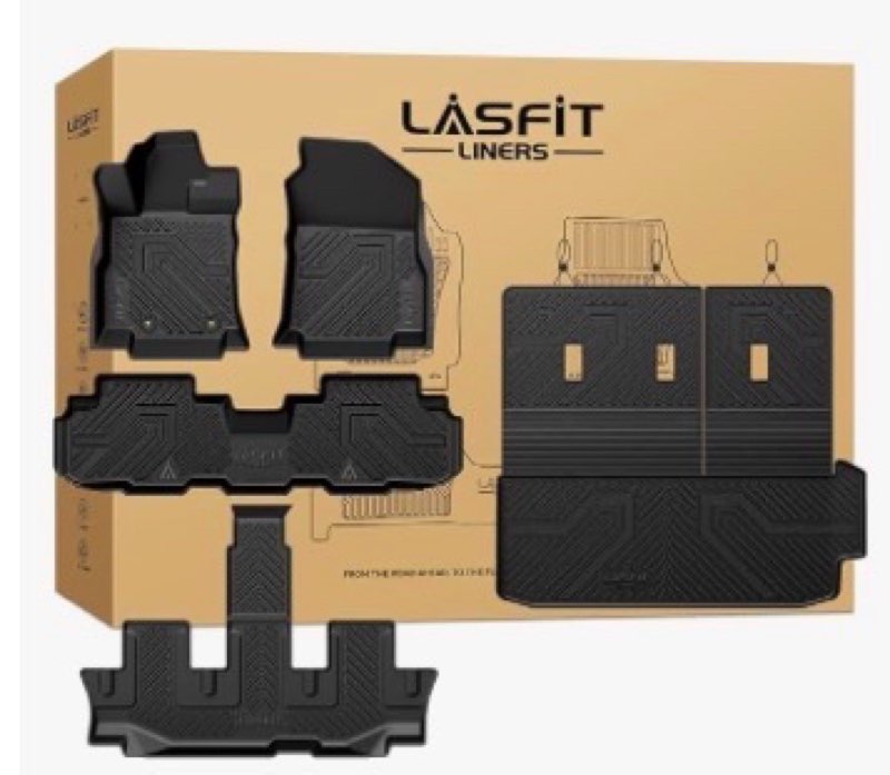 LASFIT Floor Mats & Backrest Mats & Cargo Mat for Subaru Ascent 2019-2026 7/8 Passenger, All Weather
