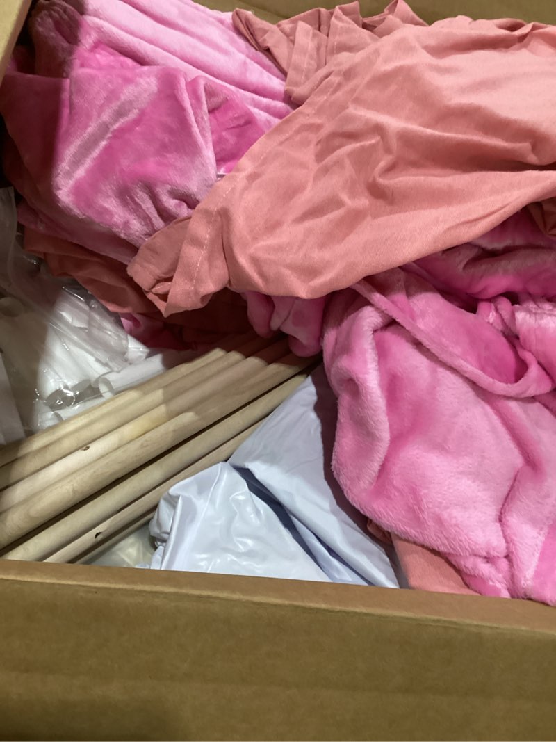 Condition photo showing Good Condition for 4 Set Girls Sleepover Teepee Tent Kit Inflatable Airbed Bedding Fitted Sheet Pink Satin Kimono Robe Eye Shade Slipper Play Washable Slumber Party Tent for Indoor Outdoor Christmas