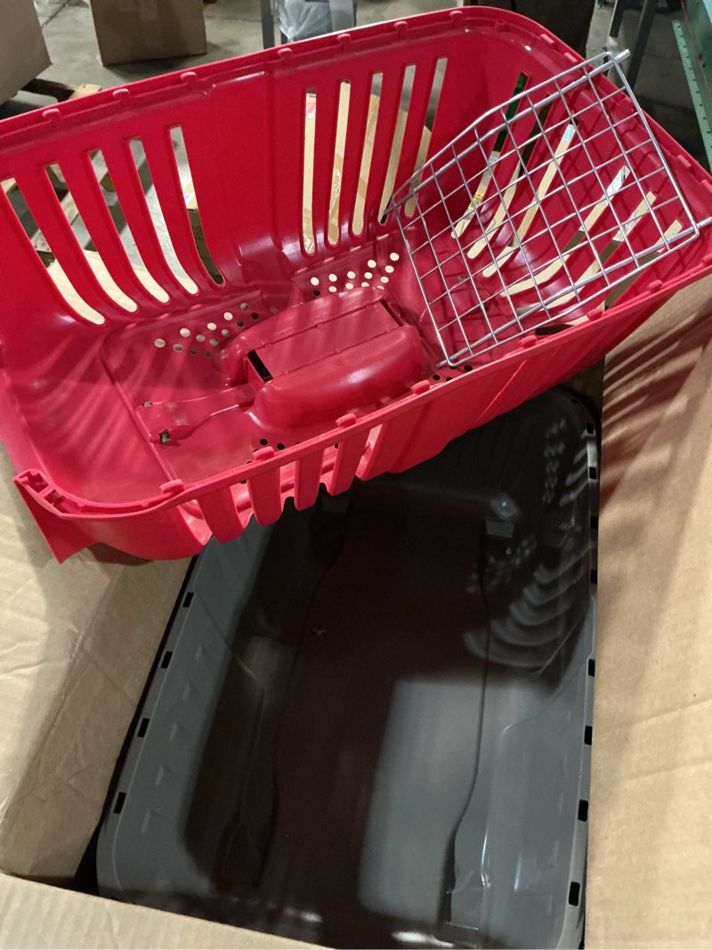 Condition photo showing Good Condition for midwest homes for pets spree travel carrier – hard-sided dog & cat carrier, small pet travel crate with handle, ventilated design, easy assembly, 22-inch, red red 22 inch