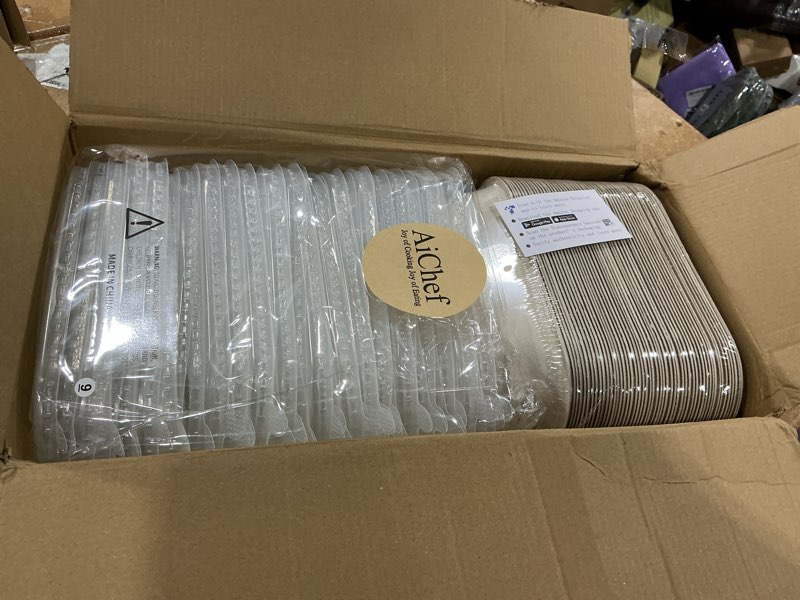 Condition photo showing New/Like New for 50 pack 32 oz disposable meal prep containers disposable food containers with lids, paper togo containers for meal prep, lunch, leftover (50 bowls 50 lids) 1 compartment with lid