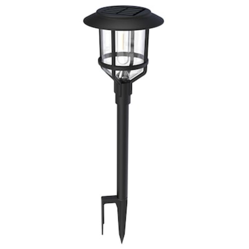 harbor breeze 15 -lumens black solar led outdoor path light with dusk-to-dawn sensor