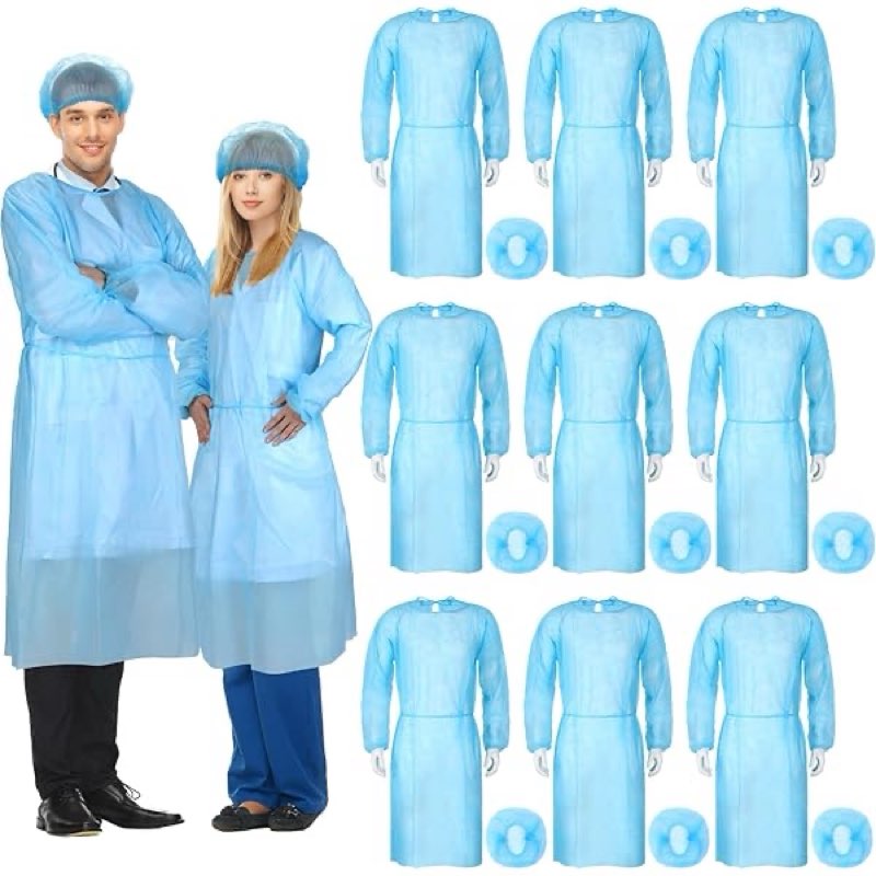 xuhal 1000 pack disposable isolation gowns ppe gowns disposable bulk fully closed double tie back el