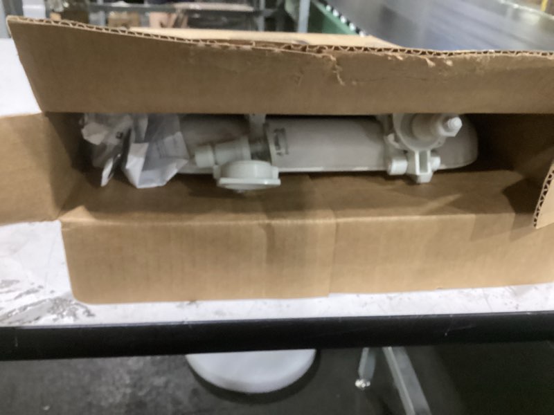 Condition photo showing As Is for mayfair linden slow close toilet seat, non slip heavy duty wood, easy install, elongated, white