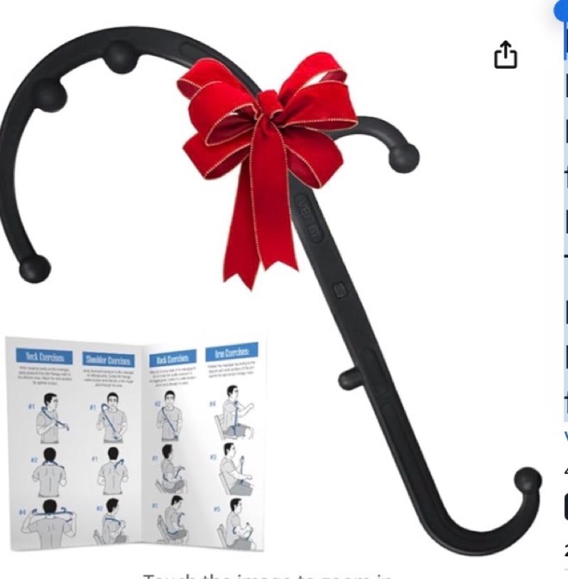 liba back and neck massager - trigger point massage tools for pain relief and manual massage hook therapy handheld back neck shoulder massager black - gift for women & men