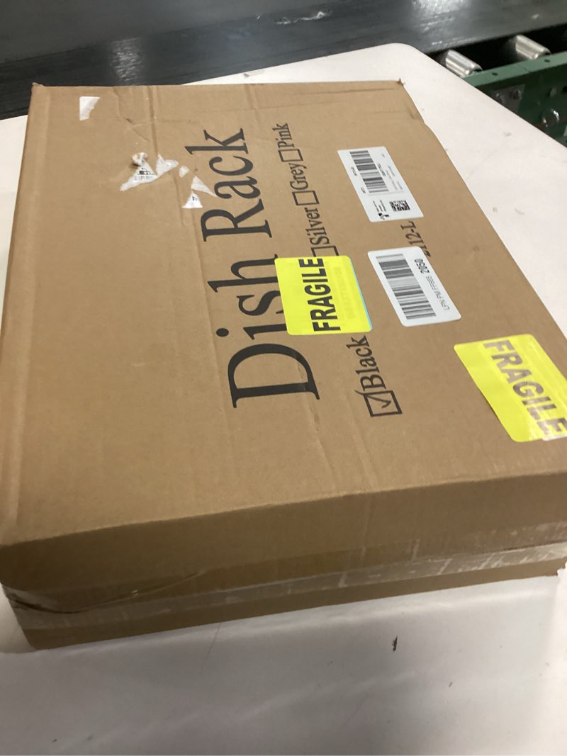 Condition photo showing New/Like New for SNTD Dish Drying Rack - Extendable Dish Rack, Large Sink Drying Dish Drainer for Kitchen Counter, Stainless Steel Dish Strainer with Utensil Holder (Black)