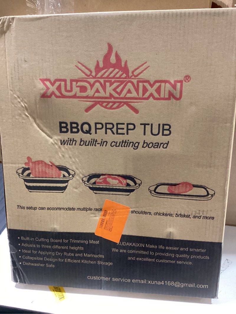 Condition photo showing Good Condition for Collapsible BBQ Prep Tub for Meal Prep, Marinating, and Food Storage - Includes Cutting Board and Locking Lid,Ideal Gifts for Christmas,Dad,mother (X-Large) Black (X-Large)Black